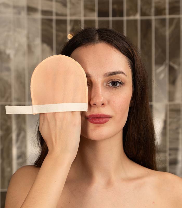 Manopla Facial de Seda Vegetal - Exfoliante Vegano Suave